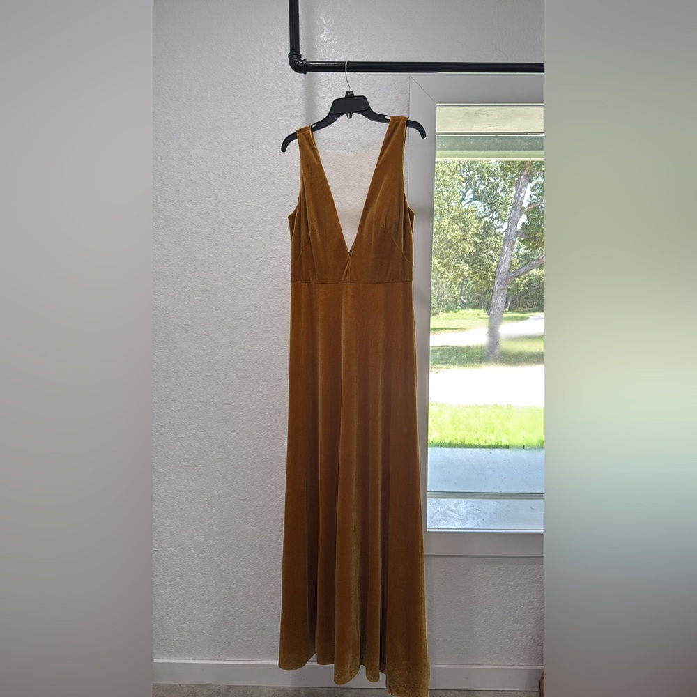 Jenny Yoo Gold Maxi Dress